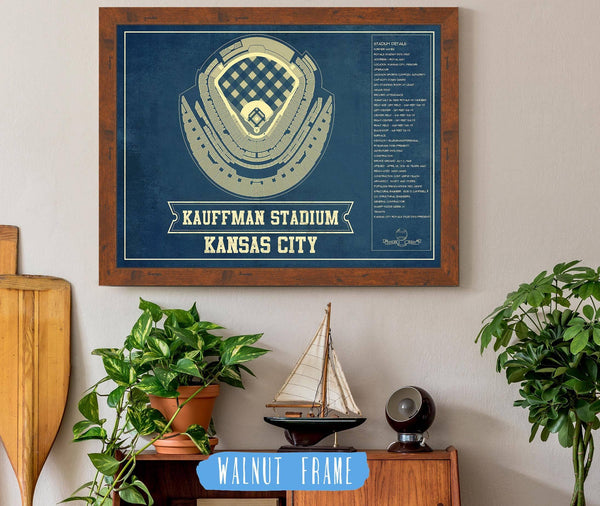 Cutler West Kansas City Royals Kauffman Stadium Seating Chart - Vintage Baseball Fan Print