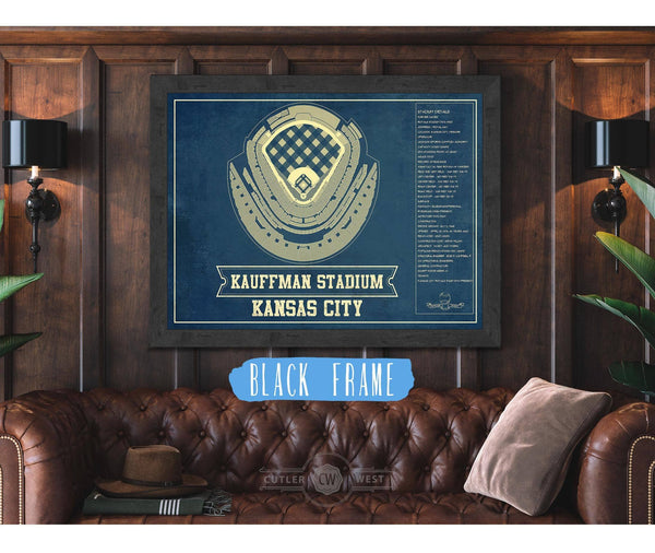Cutler West Kansas City Royals Kauffman Stadium Seating Chart - Vintage Baseball Fan Print