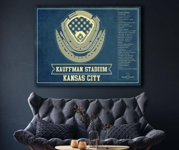 Cutler West Kansas City Royals Kauffman Stadium Seating Chart - Vintage Baseball Fan Print
