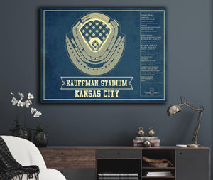 Cutler West Kansas City Royals Kauffman Stadium Seating Chart - Vintage Baseball Fan Print