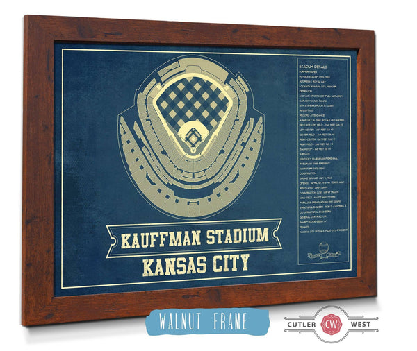 Cutler West Kansas City Royals Kauffman Stadium Seating Chart - Vintage Baseball Fan Print