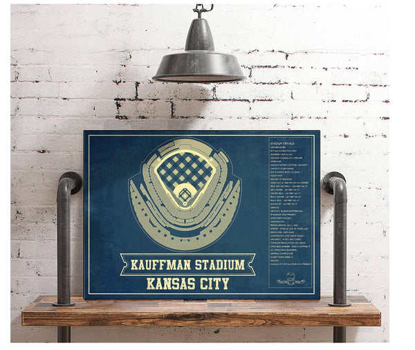 Cutler West Kansas City Royals Kauffman Stadium Seating Chart - Vintage Baseball Fan Print