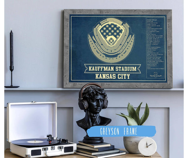 Cutler West Kansas City Royals Kauffman Stadium Seating Chart - Vintage Baseball Fan Print