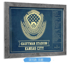 14" x 11" / Greyson Frame Cutler West Kansas City Royals Kauffman Stadium Seating Chart - Vintage Baseball Fan Print
