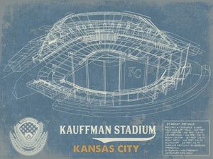 14" x 11" / Unframed Cutler West Kansas City Royals Kauffman Stadium Vintage Baseball Print