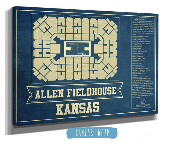 Cutler West Kansas Jayhawks - Allen Fieldhouse Seating Chart - College Basketball Blueprint Art