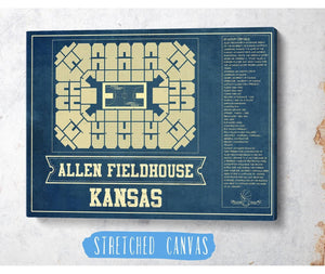 Cutler West Kansas Jayhawks - Allen Fieldhouse Seating Chart - College Basketball Blueprint Art
