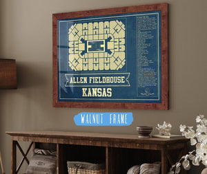 Cutler West Kansas Jayhawks - Allen Fieldhouse Seating Chart - College Basketball Blueprint Art