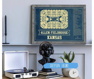 Cutler West Kansas Jayhawks - Allen Fieldhouse Seating Chart - College Basketball Blueprint Art