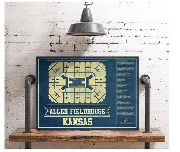 Cutler West Kansas Jayhawks - Allen Fieldhouse Seating Chart - College Basketball Blueprint Art