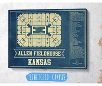 Cutler West Basketball Collection Kansas Jayhawks - Allen Fieldhouse Seating Chart - College Basketball Blueprint Art