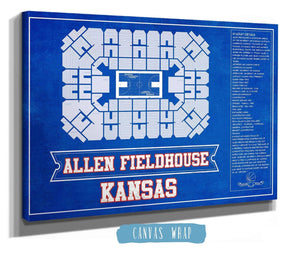Cutler West Kansas Jayhawks - Allen Fieldhouse Seating Chart - College Basketball Blueprint Team Color Art