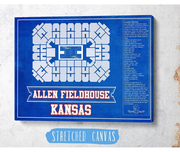 Cutler West Kansas Jayhawks - Allen Fieldhouse Seating Chart - College Basketball Blueprint Team Color Art