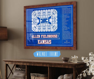 Cutler West Kansas Jayhawks - Allen Fieldhouse Seating Chart - College Basketball Blueprint Team Color Art