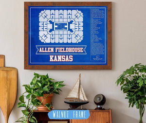 Cutler West Kansas Jayhawks - Allen Fieldhouse Seating Chart - College Basketball Blueprint Team Color Art