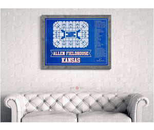 Cutler West Kansas Jayhawks - Allen Fieldhouse Seating Chart - College Basketball Blueprint Team Color Art