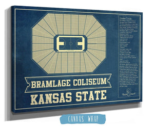 Cutler West Kansas State Wildcats -Bramlage Coliseum Seating Chart - College Basketball Blueprint Art