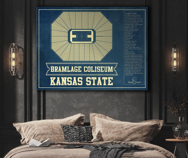Cutler West Kansas State Wildcats -Bramlage Coliseum Seating Chart - College Basketball Blueprint Art