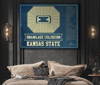 Cutler West Basketball Collection Kansas State Wildcats -Bramlage Coliseum Seating Chart - College Basketball Blueprint Art