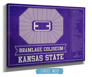 Cutler West Kansas State Wildcats -Bramlage Coliseum Seating Chart - College Basketball Team Color Art