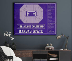 Cutler West Kansas State Wildcats -Bramlage Coliseum Seating Chart - College Basketball Team Color Art
