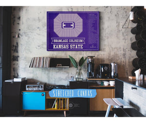 Cutler West Kansas State Wildcats -Bramlage Coliseum Seating Chart - College Basketball Team Color Art