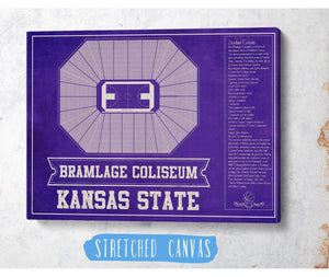 Cutler West Kansas State Wildcats -Bramlage Coliseum Seating Chart - College Basketball Team Color Art