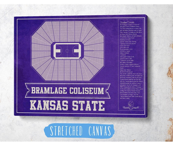 Cutler West Kansas State Wildcats -Bramlage Coliseum Seating Chart - College Basketball Team Color Art