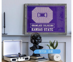 Cutler West Kansas State Wildcats -Bramlage Coliseum Seating Chart - College Basketball Team Color Art