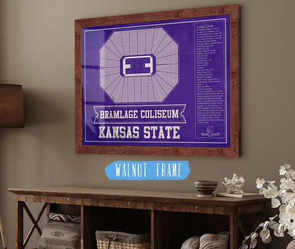 Cutler West Kansas State Wildcats -Bramlage Coliseum Seating Chart - College Basketball Team Color Art