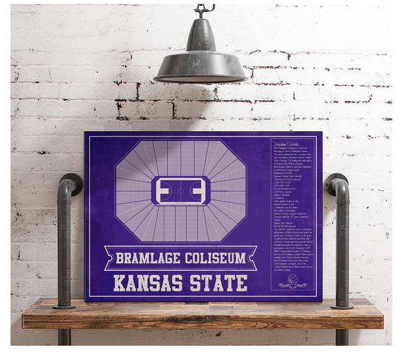 Cutler West Kansas State Wildcats -Bramlage Coliseum Seating Chart - College Basketball Team Color Art