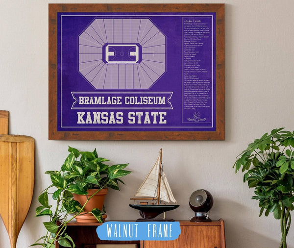 Cutler West Kansas State Wildcats -Bramlage Coliseum Seating Chart - College Basketball Team Color Art