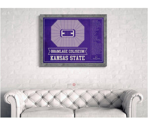Cutler West Kansas State Wildcats -Bramlage Coliseum Seating Chart - College Basketball Team Color Art