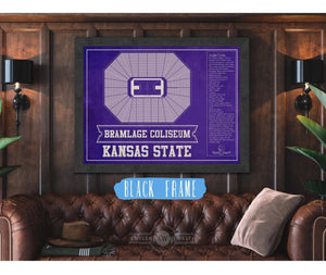 Cutler West Kansas State Wildcats -Bramlage Coliseum Seating Chart - College Basketball Team Color Art