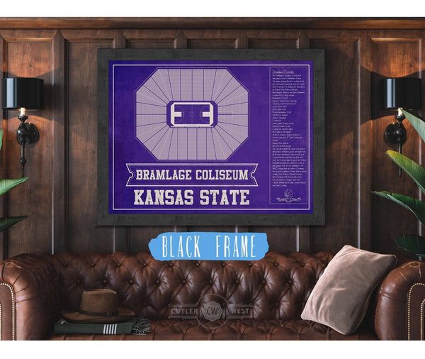 Cutler West Kansas State Wildcats -Bramlage Coliseum Seating Chart - College Basketball Team Color Art