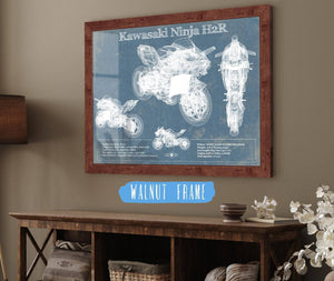 Cutler West Kawasaki H2R Ninja Blueprint Motorcycle Patent Print