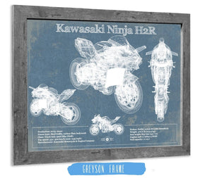 Cutler West Kawasaki H2R Ninja Blueprint Motorcycle Patent Print