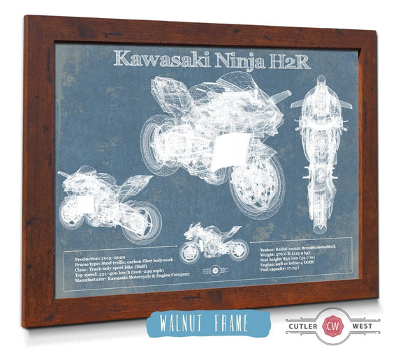 Cutler West Kawasaki H2R Ninja Blueprint Motorcycle Patent Print