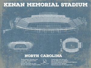 14" x 11" / Unframed Cutler West Kenan Memorial Stadium North Carolina Tar Heels Vintage Art Print