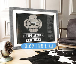14" x 11" / Greyson Frame & Mat Cutler West Kentucky Wildcats Rupp Arena Black And White