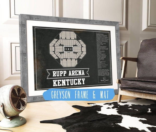 14" x 11" / Greyson Frame & Mat Cutler West Kentucky Wildcats Rupp Arena Black And White