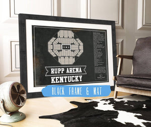 20" x 16" / Black Frame & Mat Cutler West Kentucky Wildcats Rupp Arena Black And White