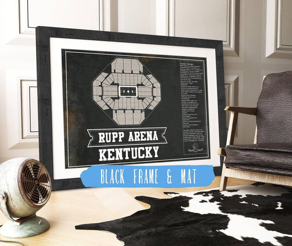 20" x 16" / Black Frame & Mat Cutler West Kentucky Wildcats Rupp Arena Black And White