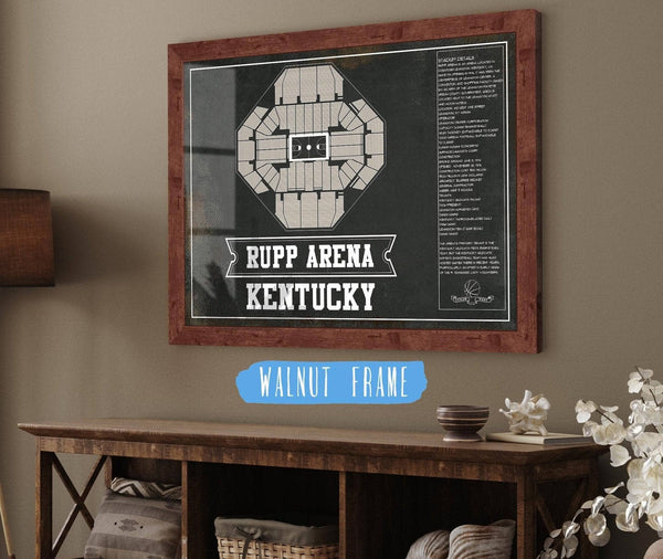 20" x 16" / Walnut Frame Cutler West Kentucky Wildcats Rupp Arena Black And White