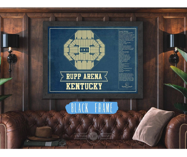 Cutler West Kentucky Wildcats - Rupp Arena Seating Chart - College Basketball Blueprint Art