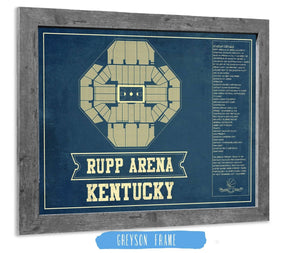 14" x 11" / Greyson Frame Cutler West Kentucky Wildcats - Rupp Arena Seating Chart - College Basketball Blueprint Art