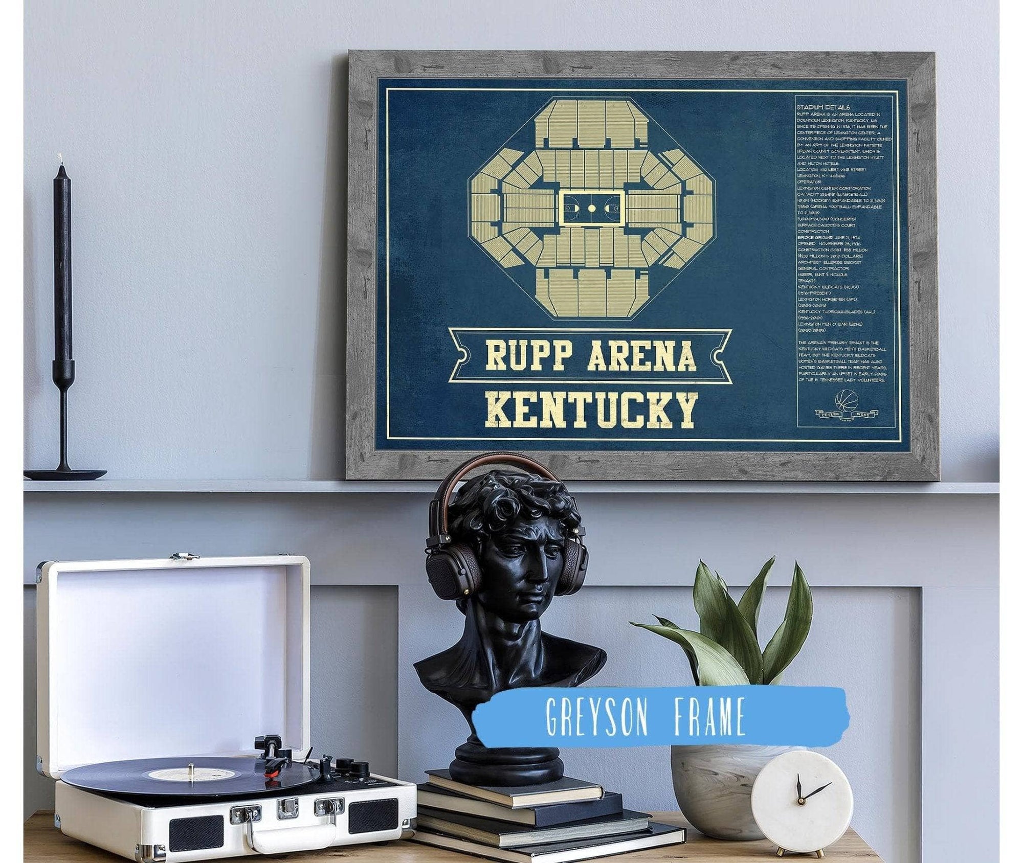 Cutler West Basketball Collection Kentucky Wildcats - Rupp Arena Seating Chart - College Basketball Blueprint Art