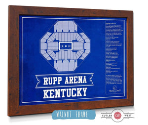 Cutler West Kentucky Wildcats - Rupp Arena Seating Chart - College Basketball Blueprint Team Color Art