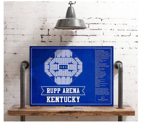 Cutler West Kentucky Wildcats - Rupp Arena Seating Chart - College Basketball Blueprint Team Color Art