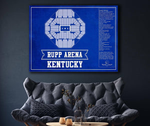 Cutler West Kentucky Wildcats - Rupp Arena Seating Chart - College Basketball Blueprint Team Color Art